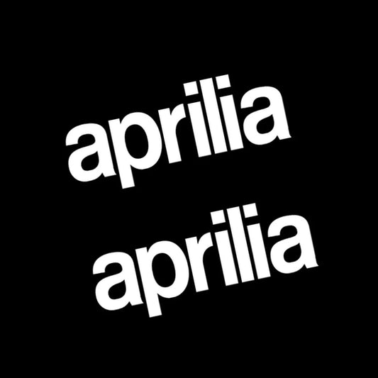 2x Aprilia Die Cut Vinyl Decals - Premium weatherproof vinyl