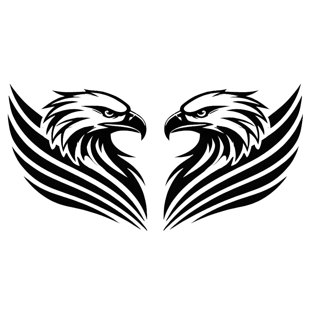 2x Eagle Vinyl Decal - Mirrored D2 - XL Size - 29 x 29cm