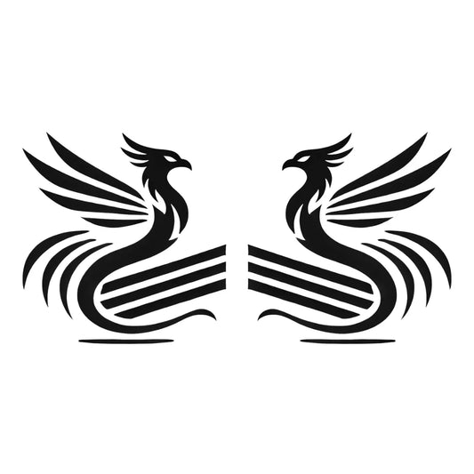 2x XL Mirrored Phoenix Vinyl Decals
