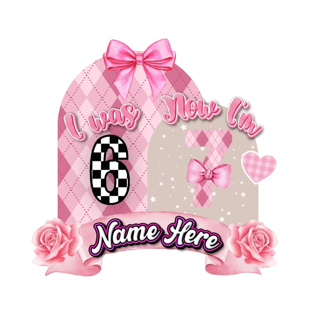 Six Seven Pink Custom Cake Topper - 6 7
