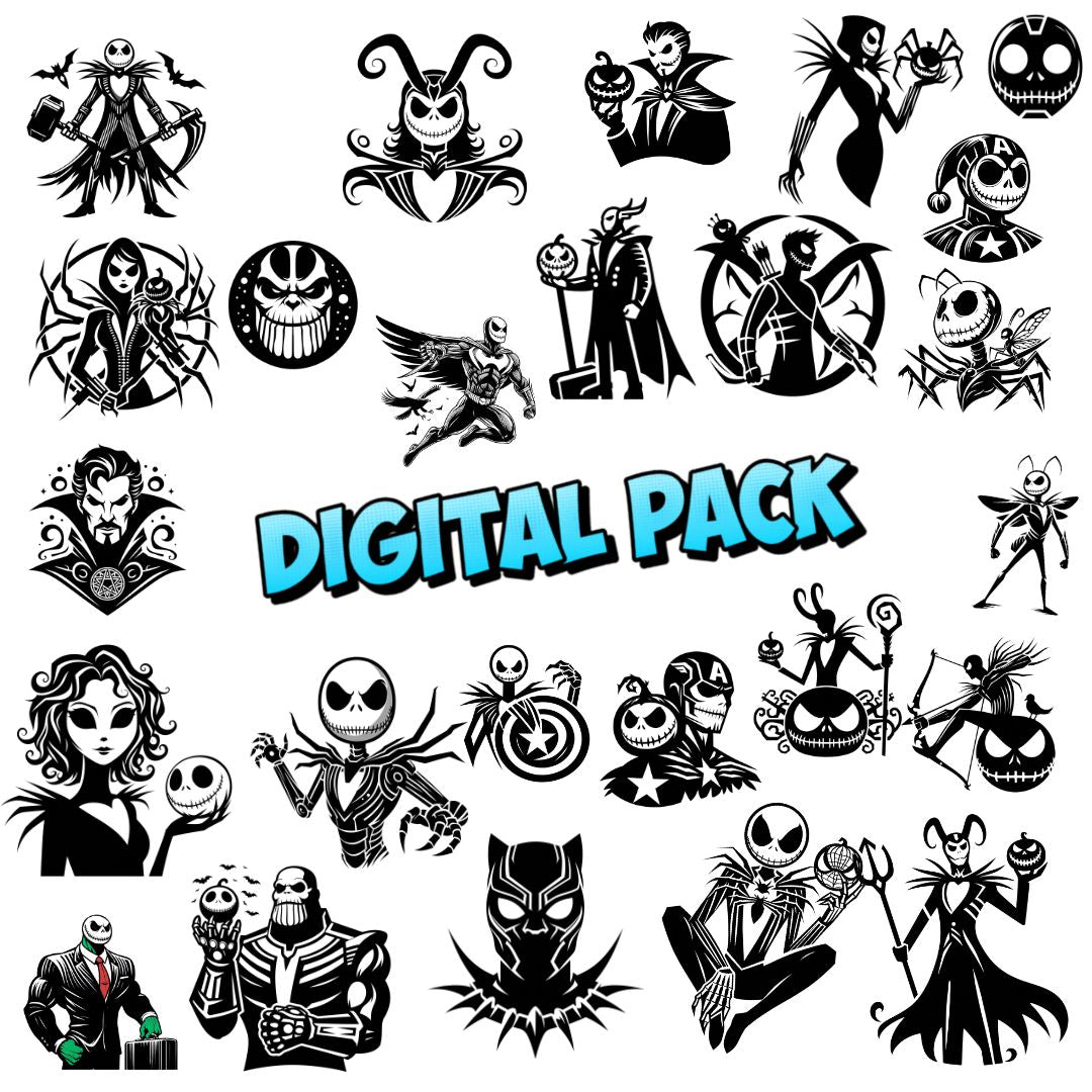 Nightmare Heroes Digital PNG Pack – Instant Download