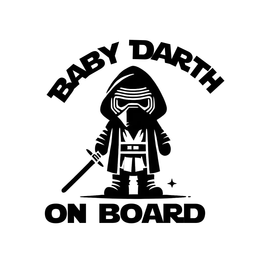 Baby Darth On Board - Vinyl Cut Decal - 14x15cm