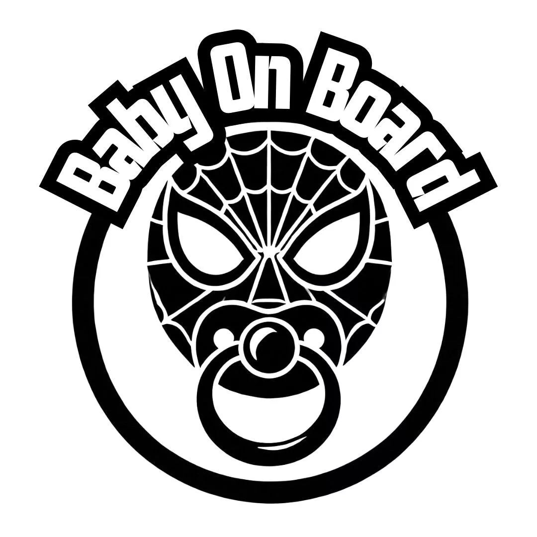 Baby On Board Baby - Spidey Car Waterproof Vinyl Decal - 12 x 12cm