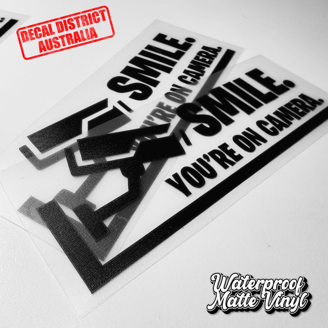 2x CCTV Decal | Smile You're On Camera