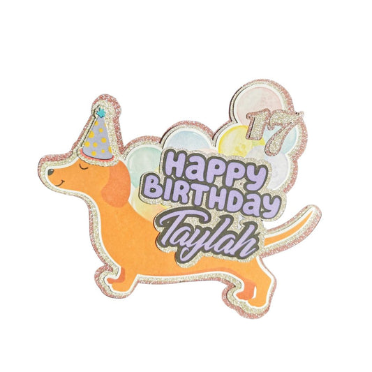 Dachshund Custom Cake Topper - Personalised