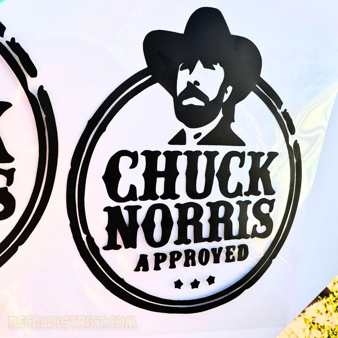 Chuck Norris Approved - 14cm Funny Vinyl Decal - Black or White