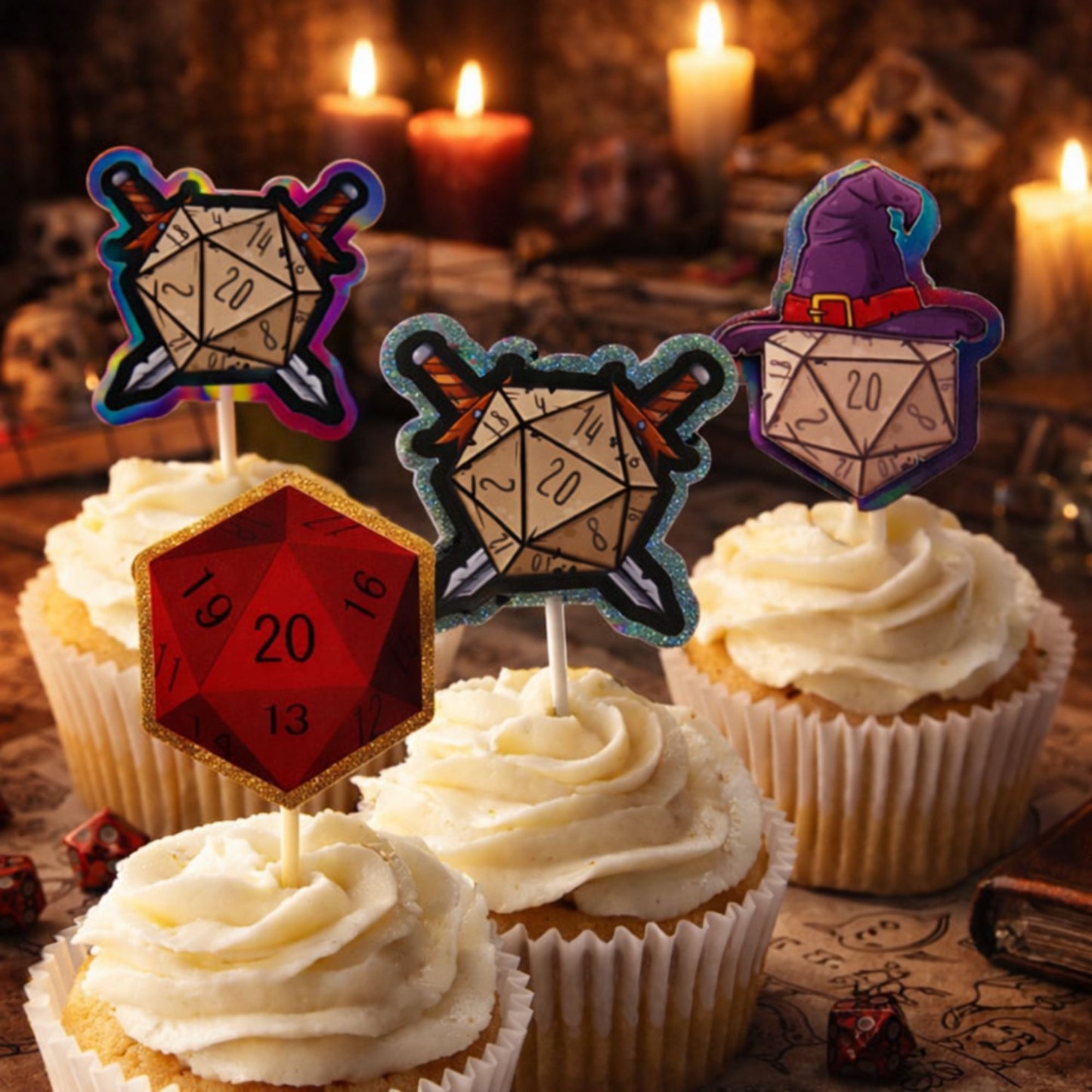 24 Pieces - Dungeons & Dragons Cupcake Toppers