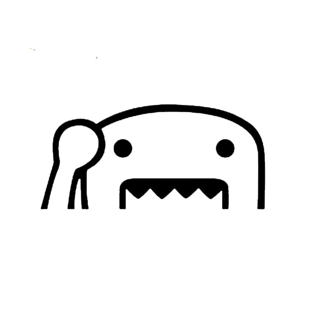 White Vinyl Decal - Domo Kun - 12 x 8cm