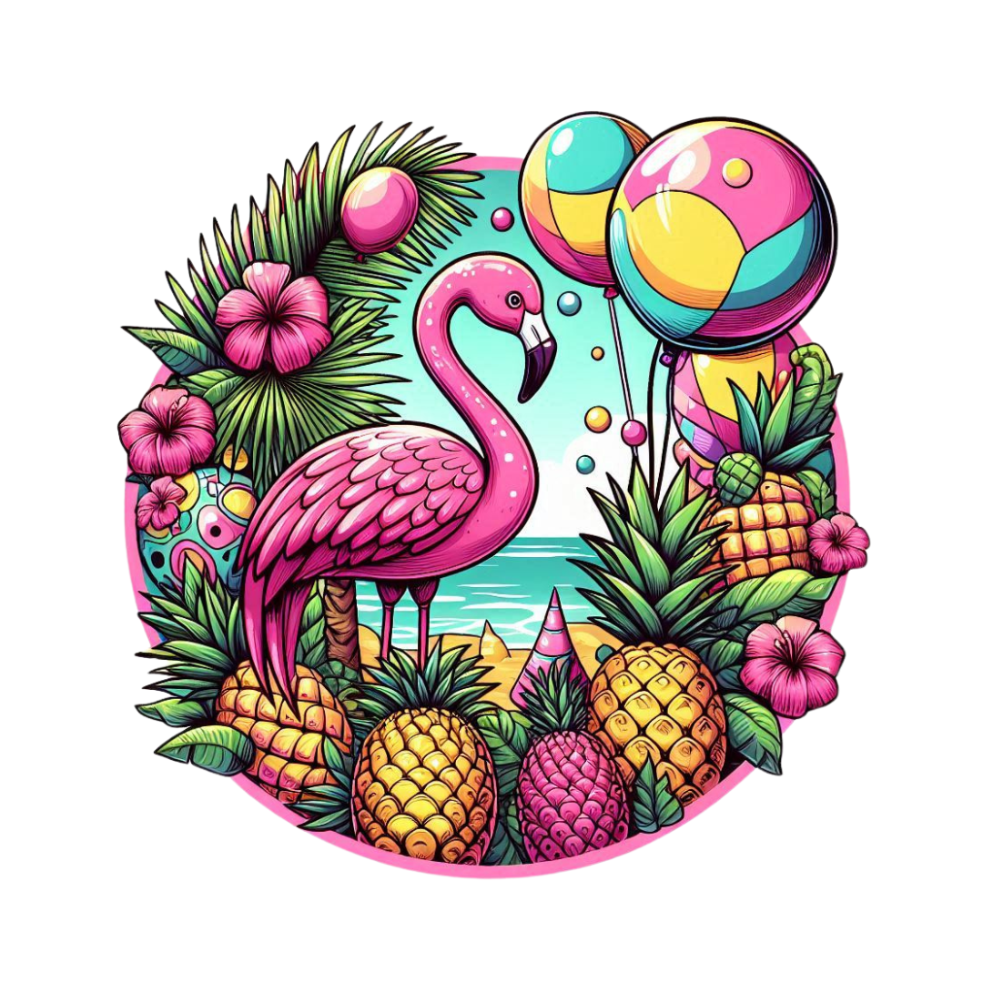 Tropical Flamingo Basic Cake Topper