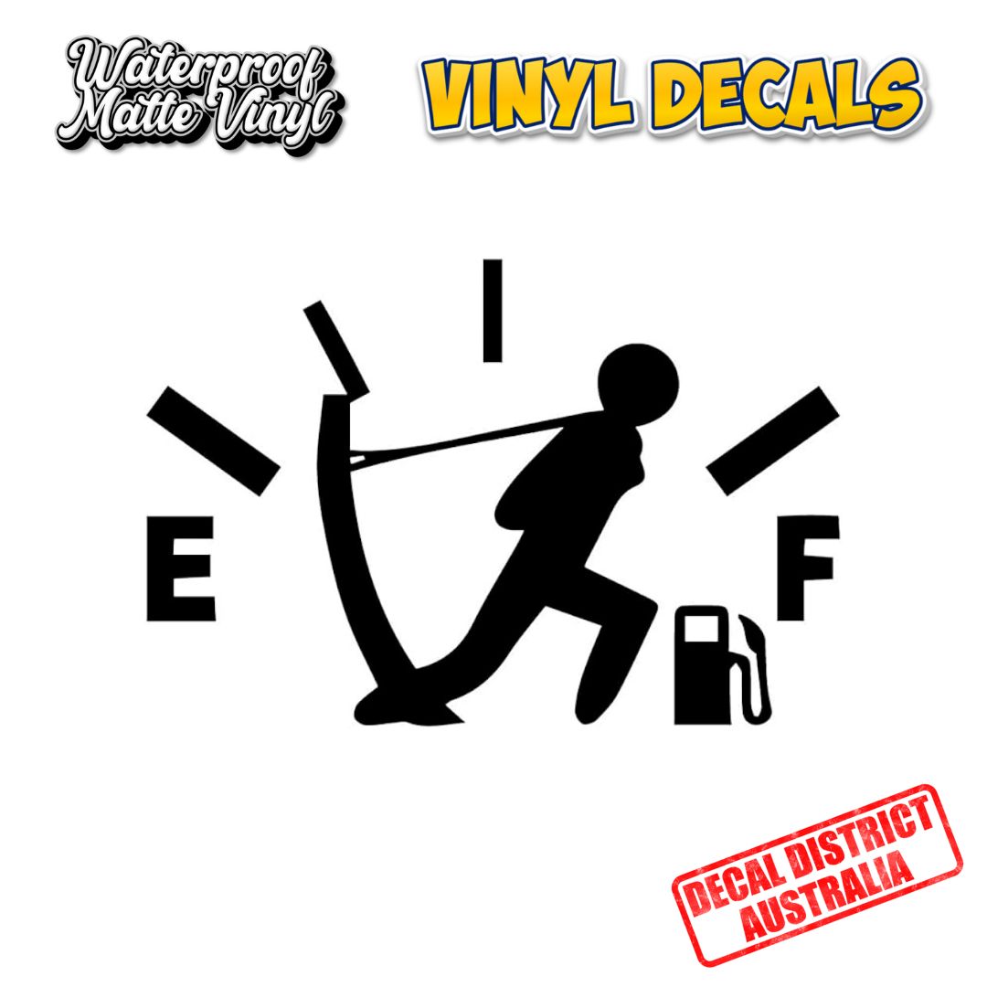 Funny Empty Fuel Decal - 10cm- Black or White