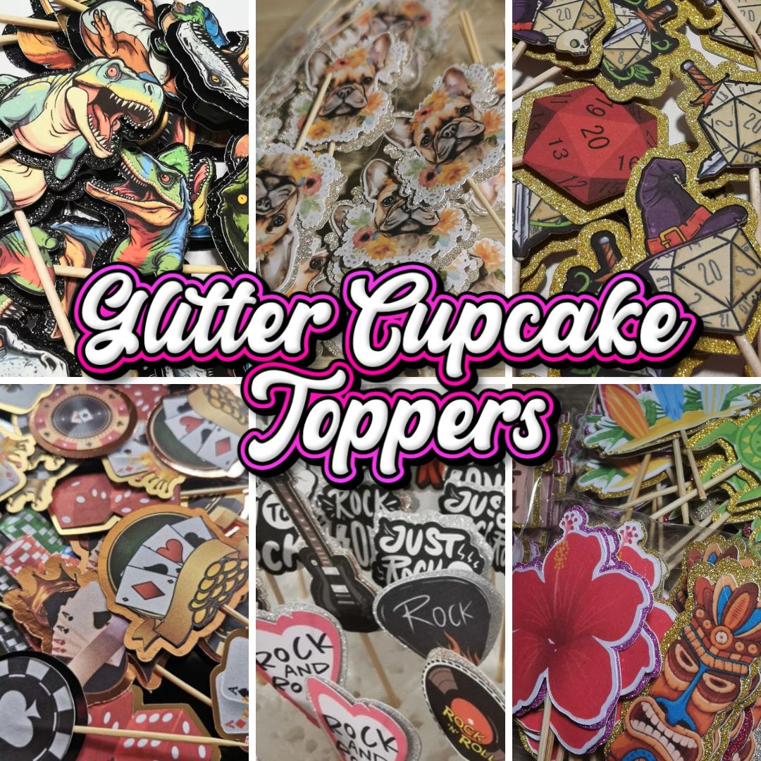 24x Crystal Design Cupcake Toppers