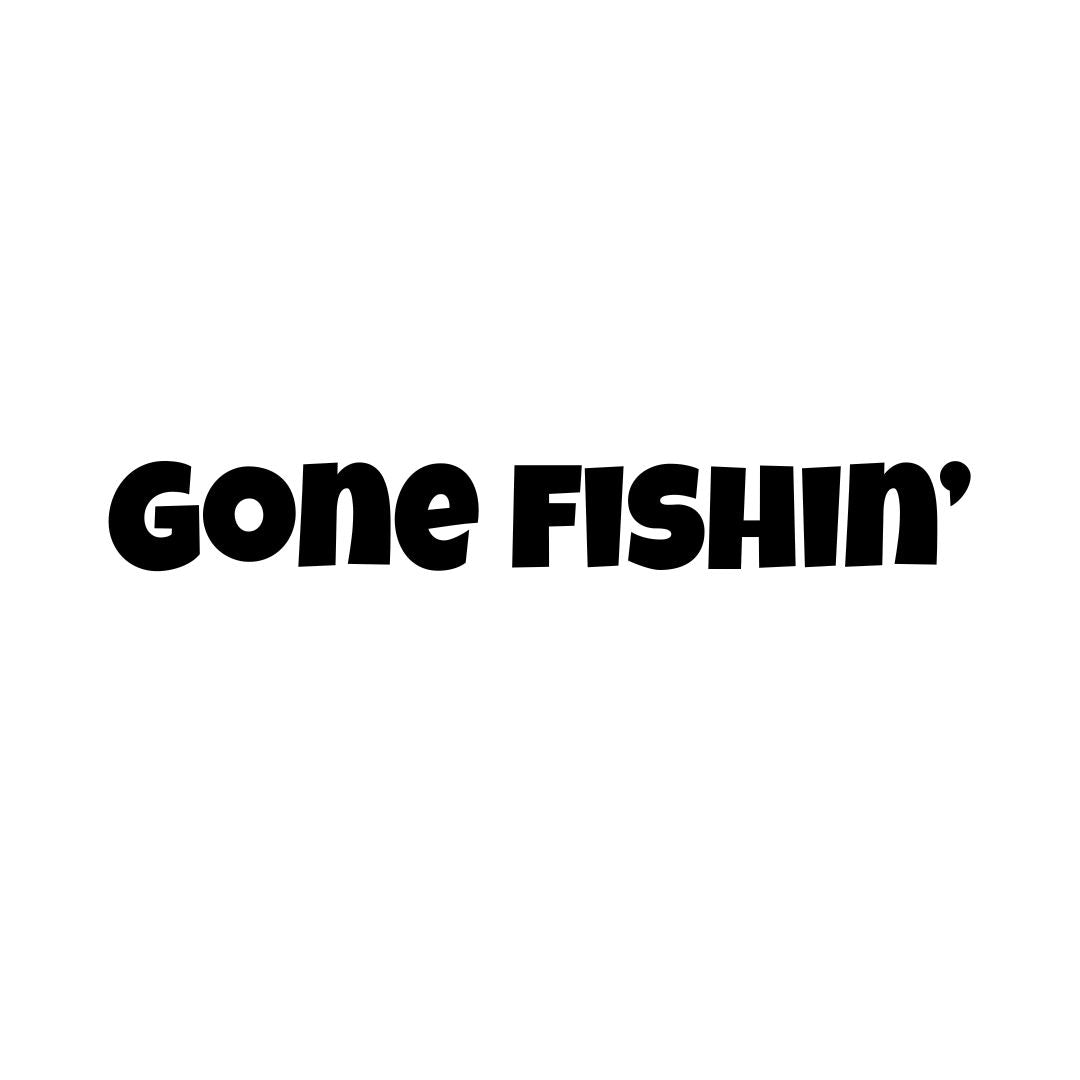 Gone Fishin Vinyl Decal - 8cm