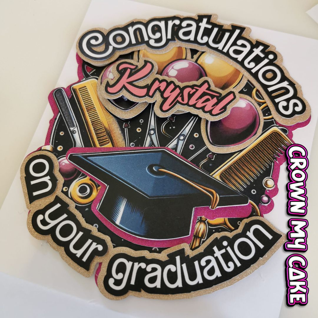 Hairdresser Graduation Custom Cake Topper