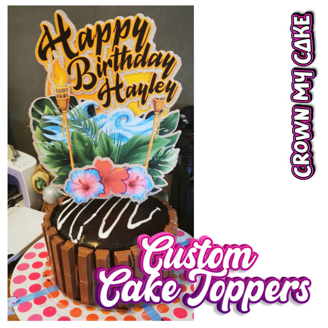 Custom Made Hawaii Tropical - Cake Topper - Decoration
