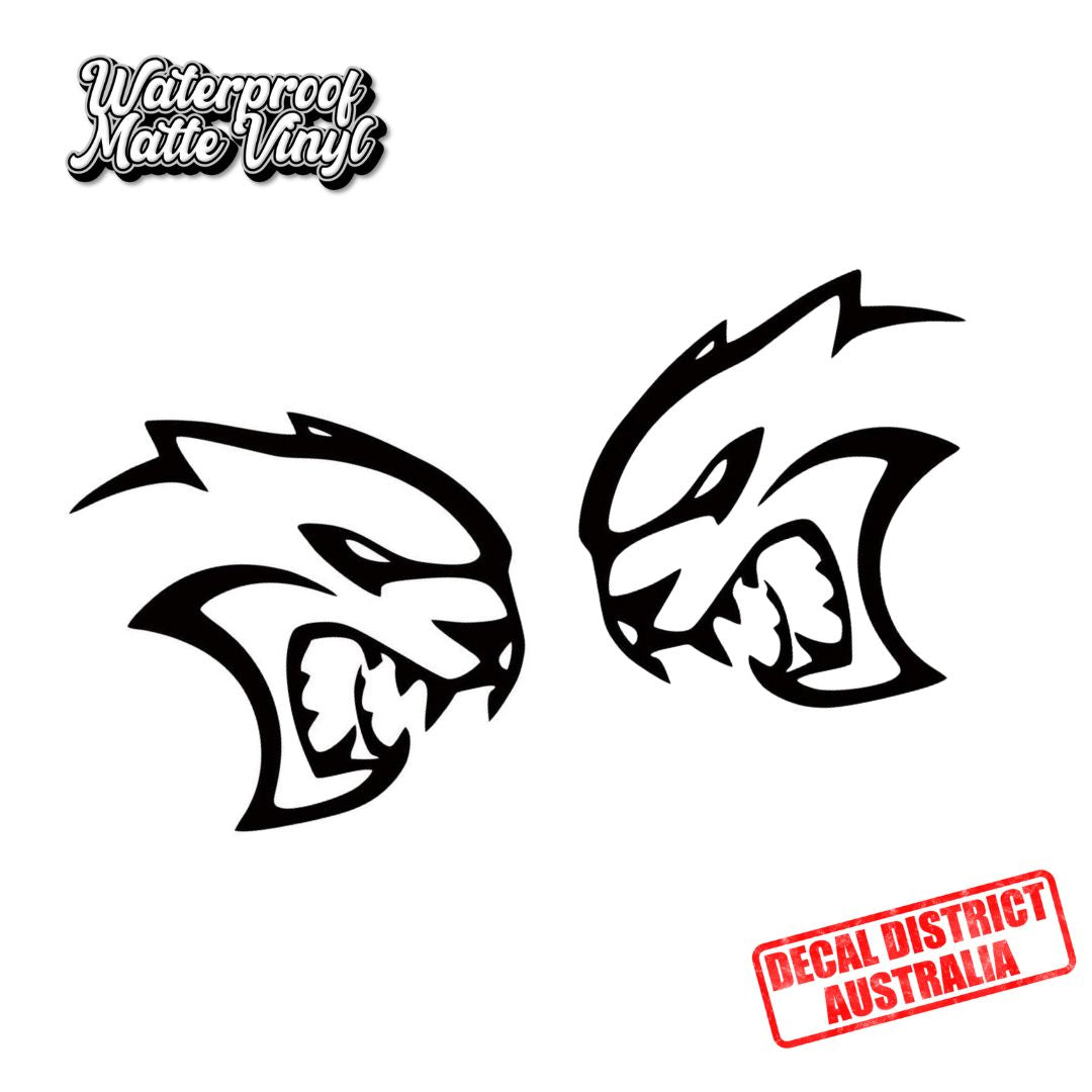 Pair of Hellcat Decals - Multiple Sizes - Die Cut Vinyl