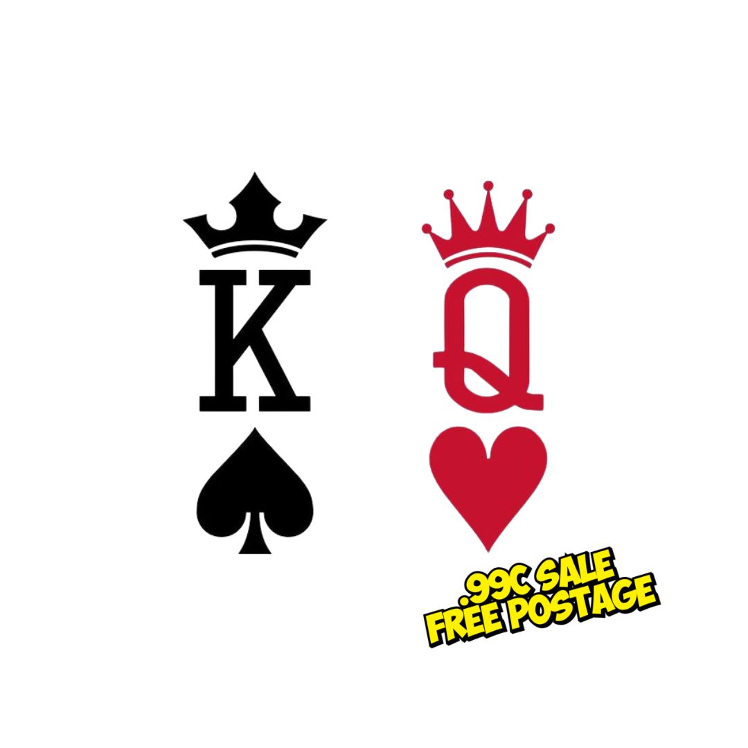 King & Queen Vinyl Decal Set - 8cm