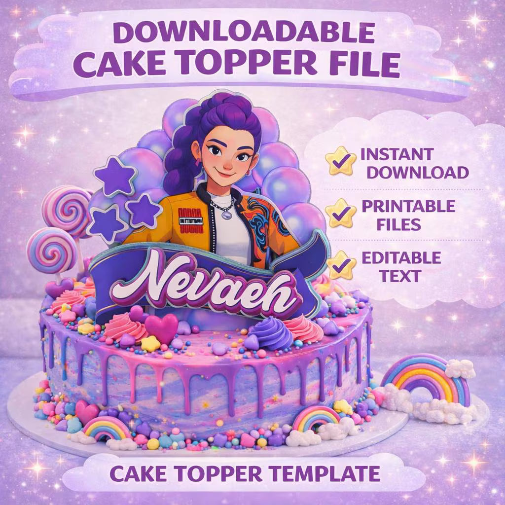 Download, Print & Cut Files - K-Pop Demon Hunter - Rumi Cake Topper