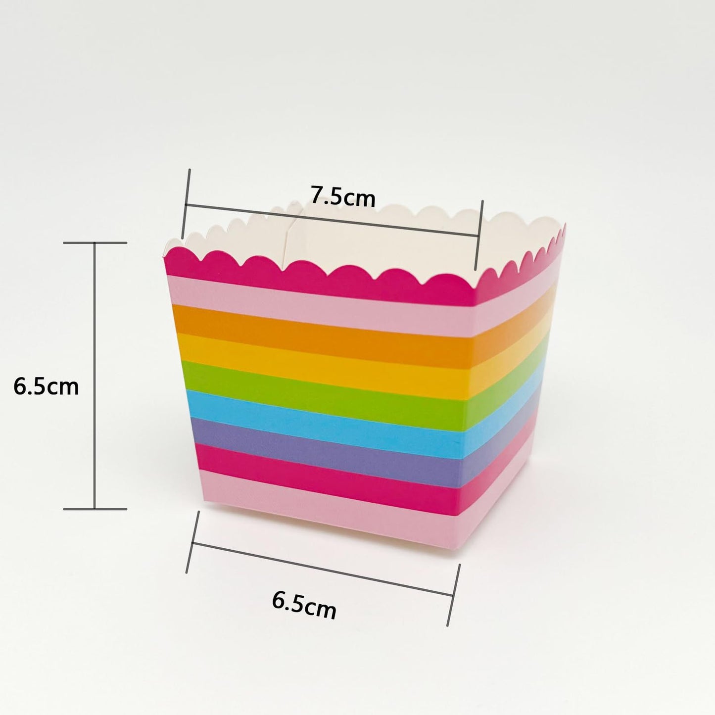Sambellina Scallop Favour Box – Rainbow Stripe (Pack of 5)
