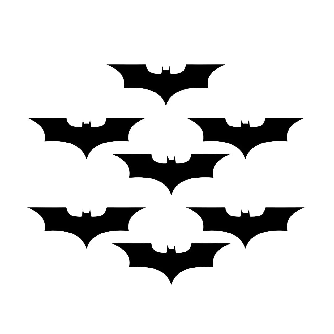 64x Black Mini Knight Bat Symbol- Vinyl Decals - Stickers - Party Favors