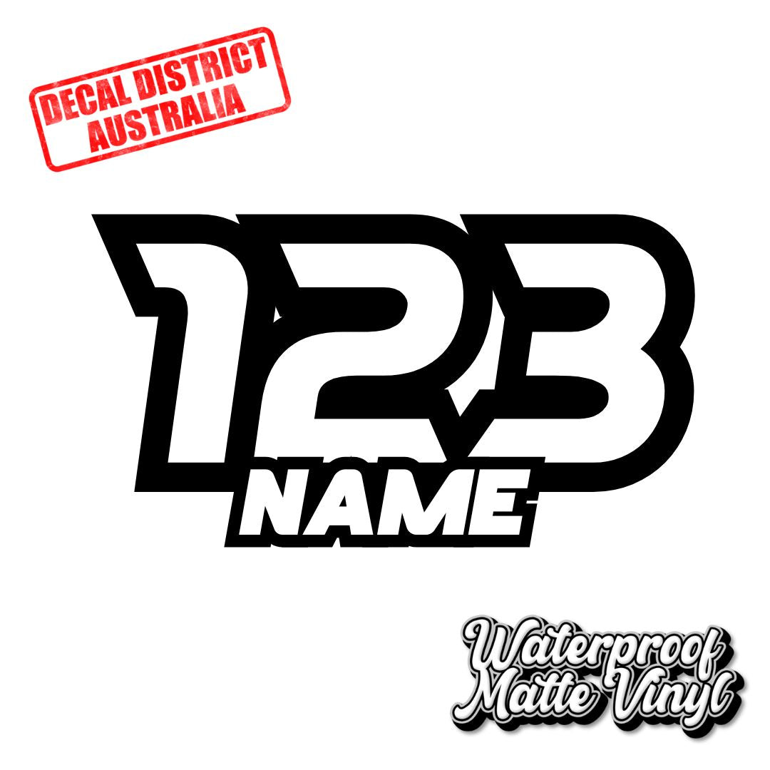 2x Custom Motorbike Race Numbers - Die Cut Vinyl