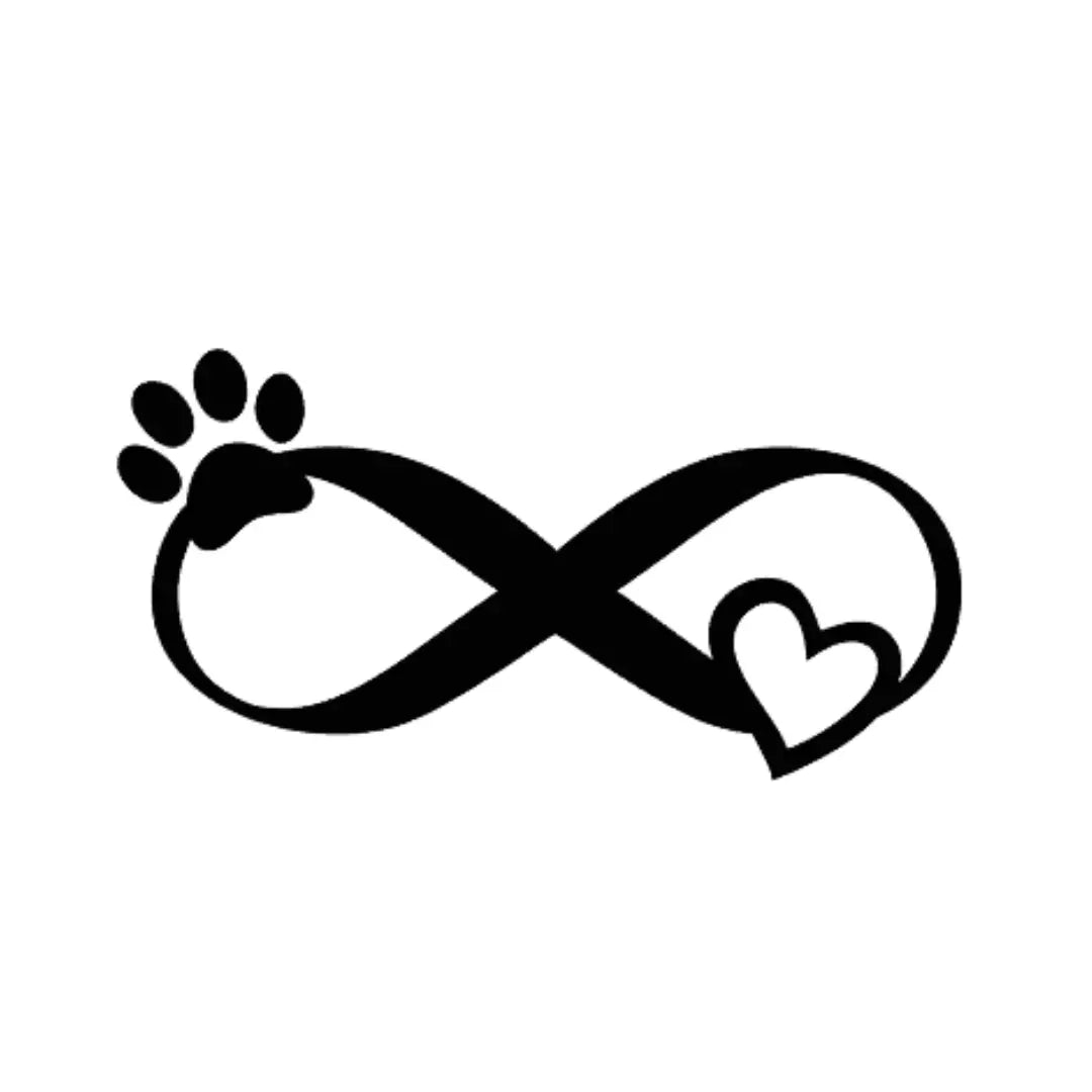 Dog Paw Infinity Heart Decal Vinyl Decal