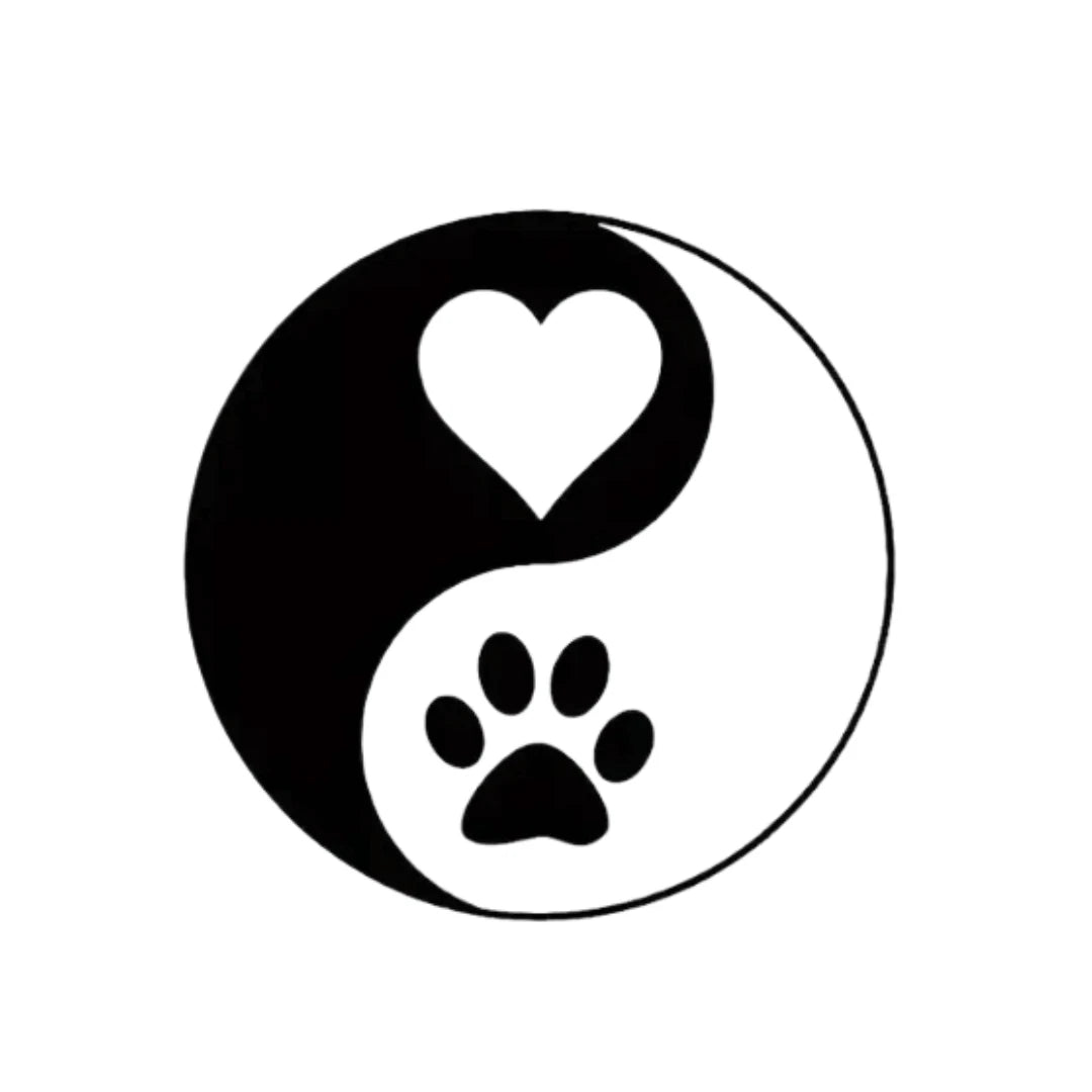 Dog Paw Yin Yang Decal - 10 x 10cm - Premium Die Cut Vinyl