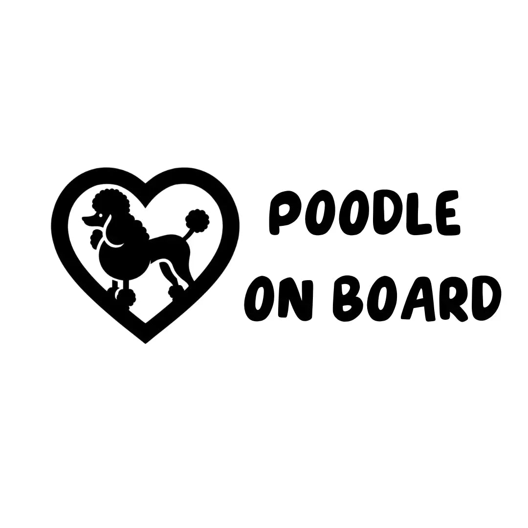 Poodle On Board - 15cm - Vinyl Decal