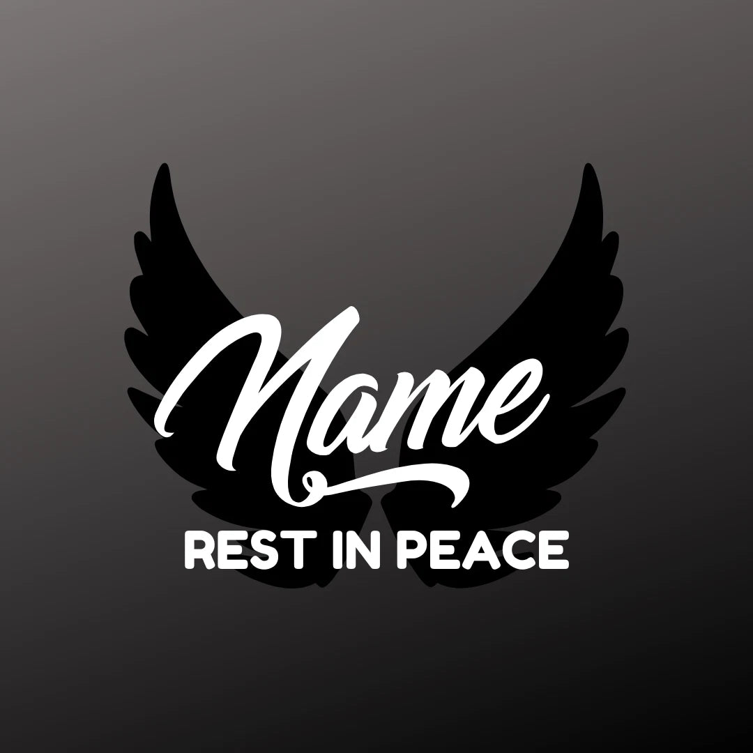 Simple Elegant Custom Memorial - Wings - Vinyl Decal