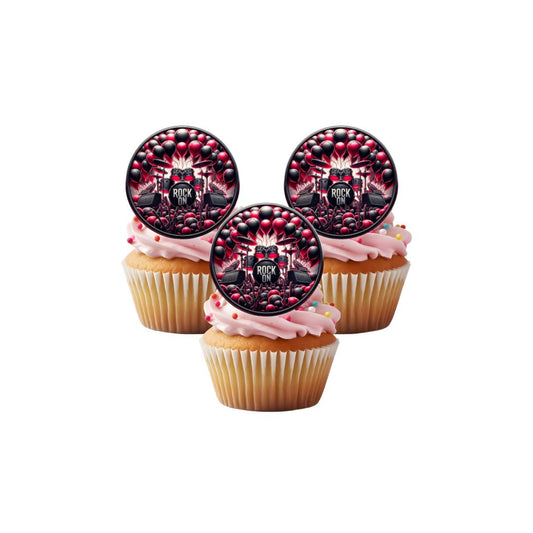 Rock On Cake Topper Bundle + 12 Cupcake Toppers