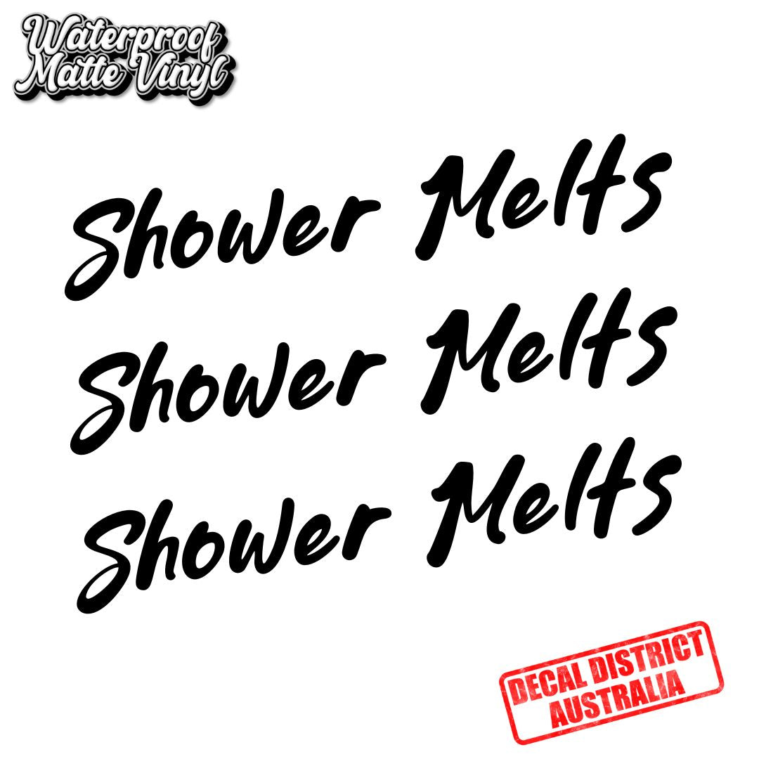 Shower Melts - 6x Glass Jar Decals - 8cm