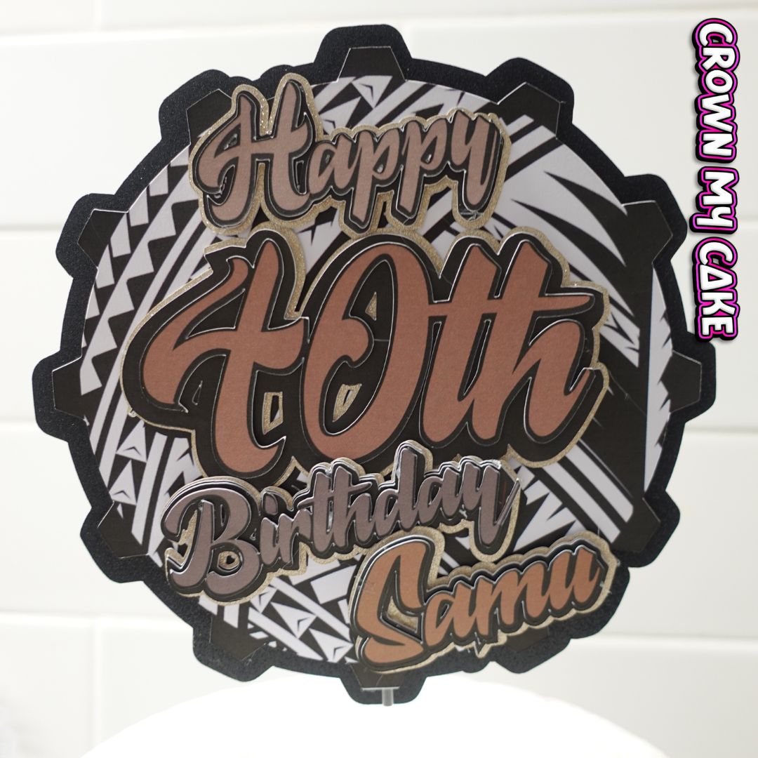 Tribal Design Custom Cake Topper