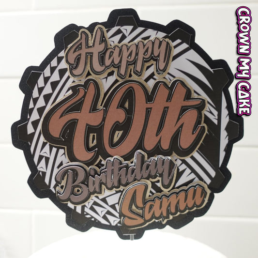 Tribal Design Custom Cake Topper