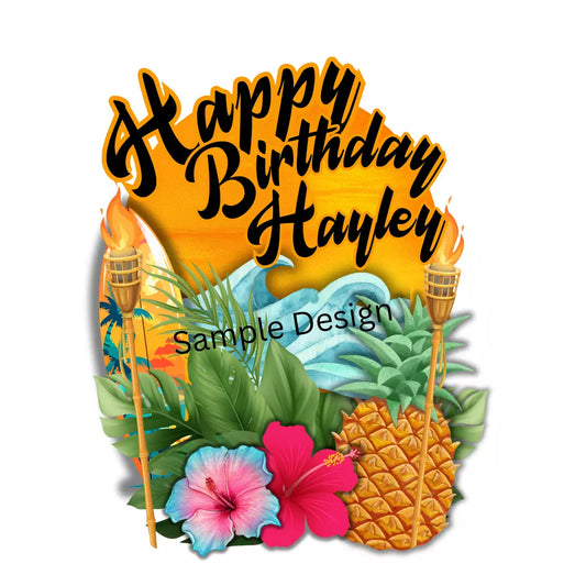 Custom Made Hawaii Tropical - Cake Topper - Decoration