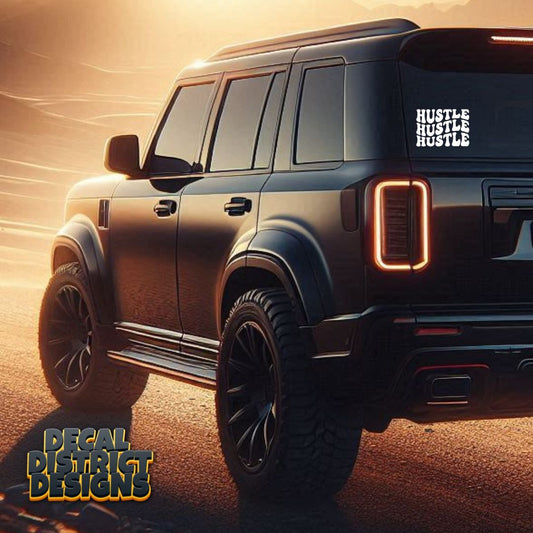 Hustle Hustle Hustle Decal - 14cm