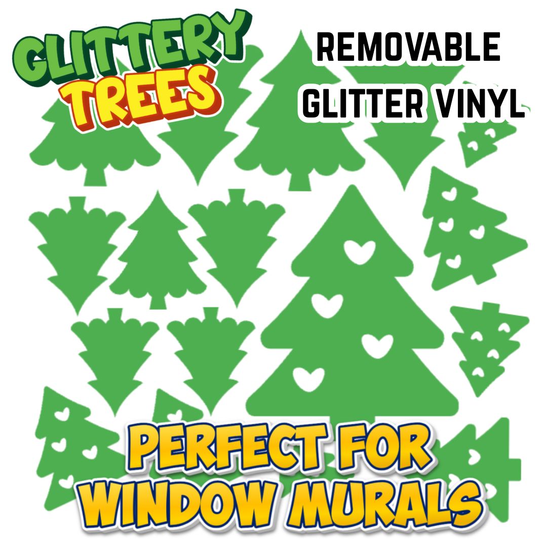Christmas Tree Glitter Vinyl Decals