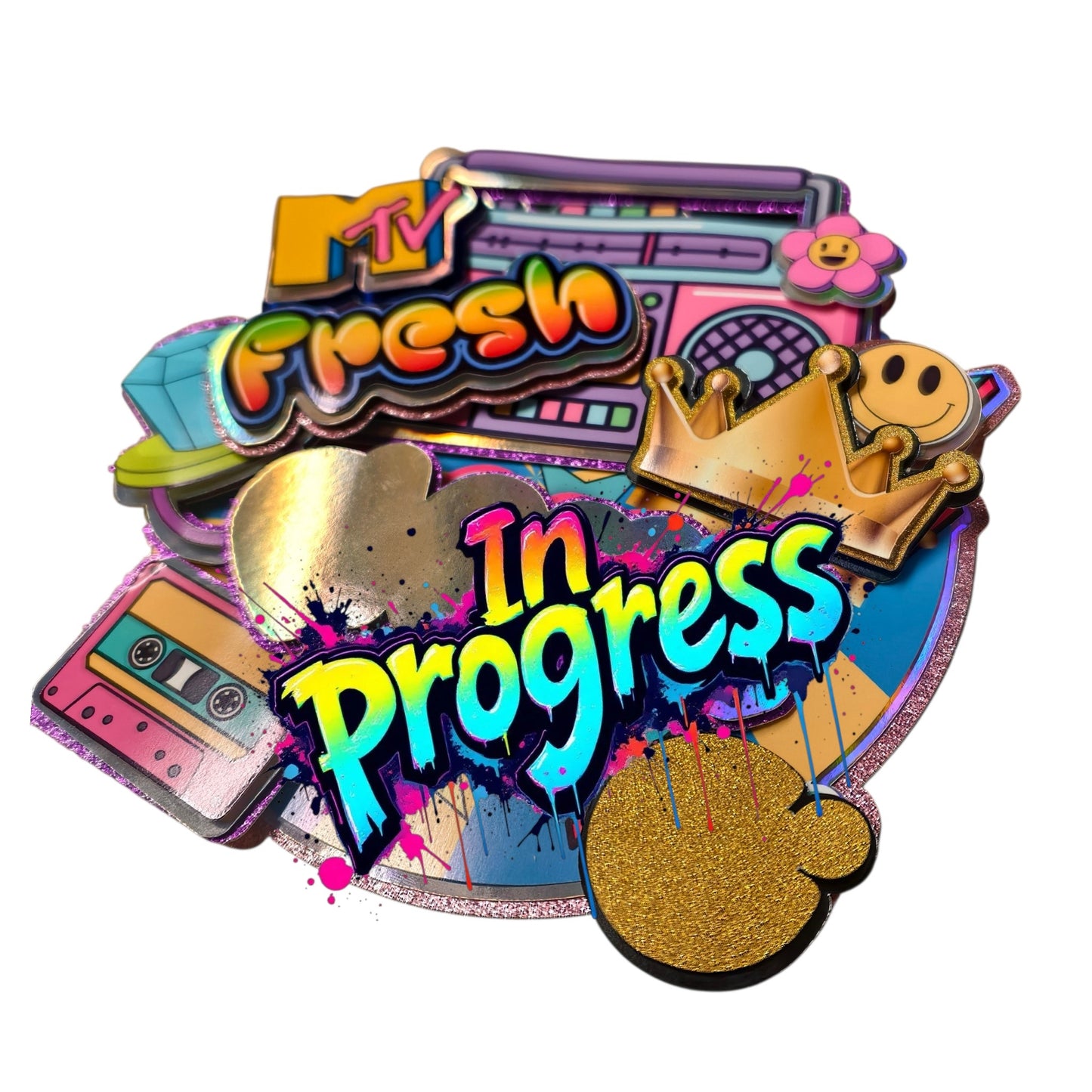 90s Party Rap Custom Cake Topper Fresh