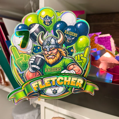 NRL Inspired Cake Topper Choose Your Team Personalised Cardstock Birthday Decoration