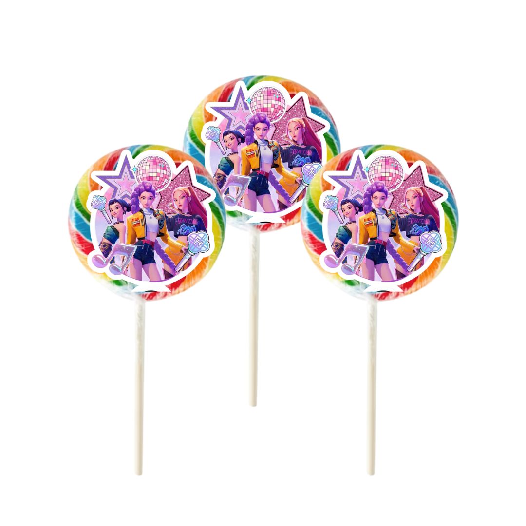 24x Custom KPOP Swirl Pops – Personalised Party Favours