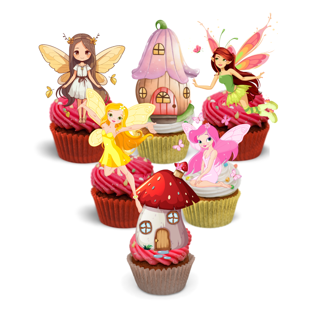 24x Deluxe Fairy Cupcake Toppers