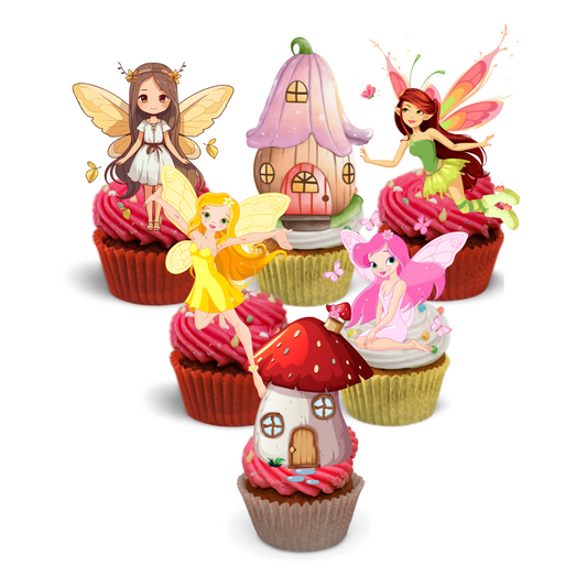 24x Deluxe Fairy Cupcake Toppers