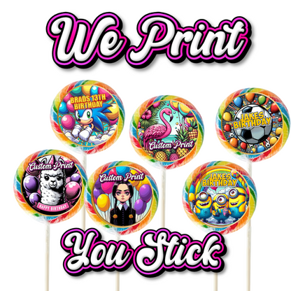 Make Your Own Party Lollipop Decorations - Personalised Design