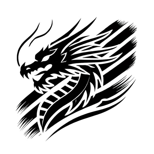 2x Dragon Racing Vinyl Decal - Mirrored D2 - XL Size - 29 x 29cm