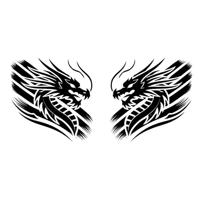2x Dragon Racing Vinyl Decal - Mirrored D2 - XL Size - 29 x 29cm