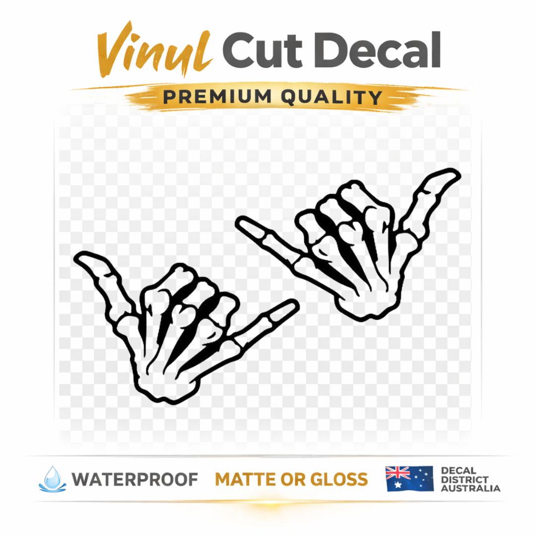 2x Hang Ten/Hang Loose/ Shaka - 8cm Vinyl Decal - JDM