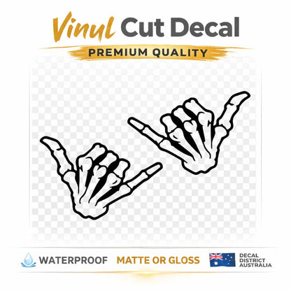 2x Hang Ten/Hang Loose/ Shaka - 8cm Vinyl Decal - JDM