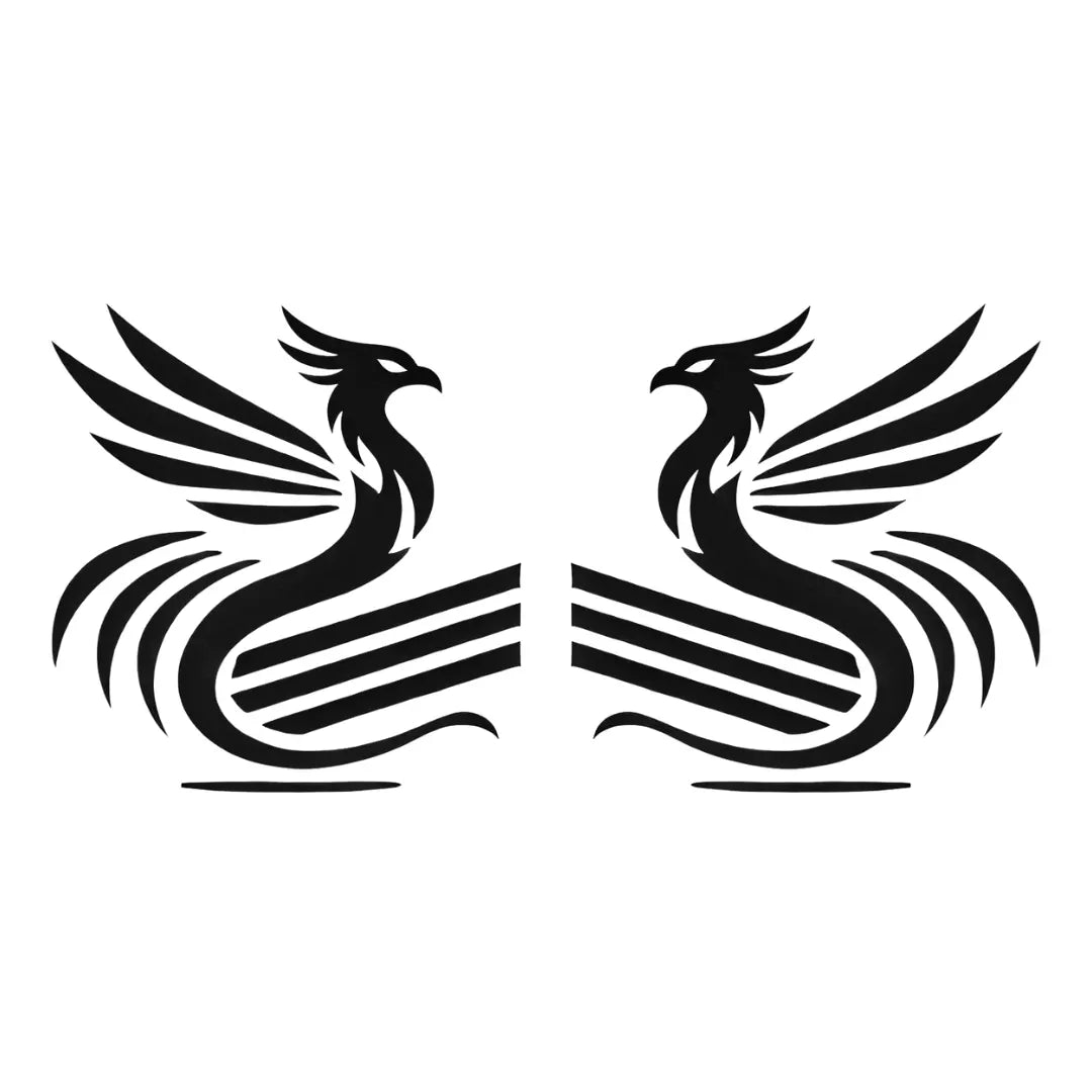 2x XL Mirrored Phoenix Vinyl Decals