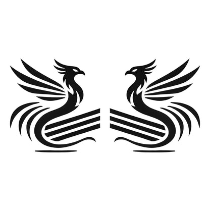 2x XL Mirrored Phoenix Vinyl Decals