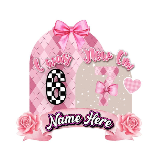 Six Seven Pink Custom Cake Topper - 6 7