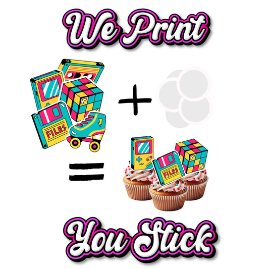 90's Cupcake Toppers - We print, You stick.