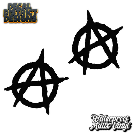 Pair of Anarchy Decals - Multiple Sizes - Die Cut Vinyl